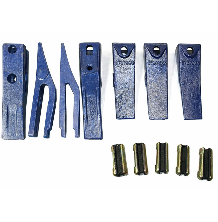 Unhas e dentes da concha – Garantem melhor penetração no solo, aumentam a eficiência da escavação e protegem a concha contra desgaste prematuro